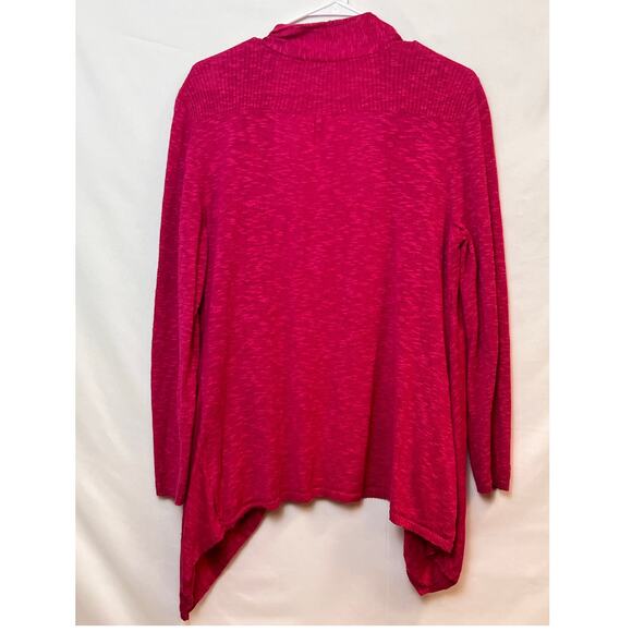 Eileen Fisher Womens Size Large Pink Linen Blend Long Sleeve Open Front Cardigan - Picture 2 of 6